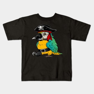 Feathered Buccaneer: Pirate Parrot Design Kids T-Shirt